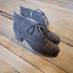 Madewell Macey Lace Up Suede Booties Shoes Size 10